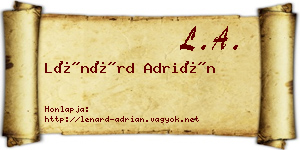 Lénárd Adrián névjegykártya