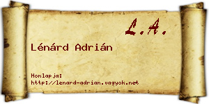 Lénárd Adrián névjegykártya